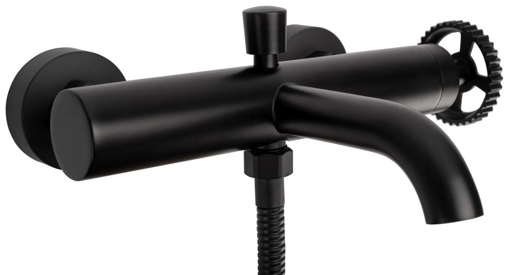 Rea Vertigo, vaňová batéria s ručnou sprchovou súpravou, čierna matná, REA-B9669