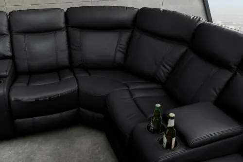 Rohová sedacia súprava Relax 47590 Hollywood - Čierna  - Komfort-nábytok