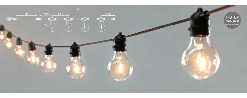 Svetelná reťaz počet žiaroviek 10 ks dĺžka 500 cm Link – Markslöjd
