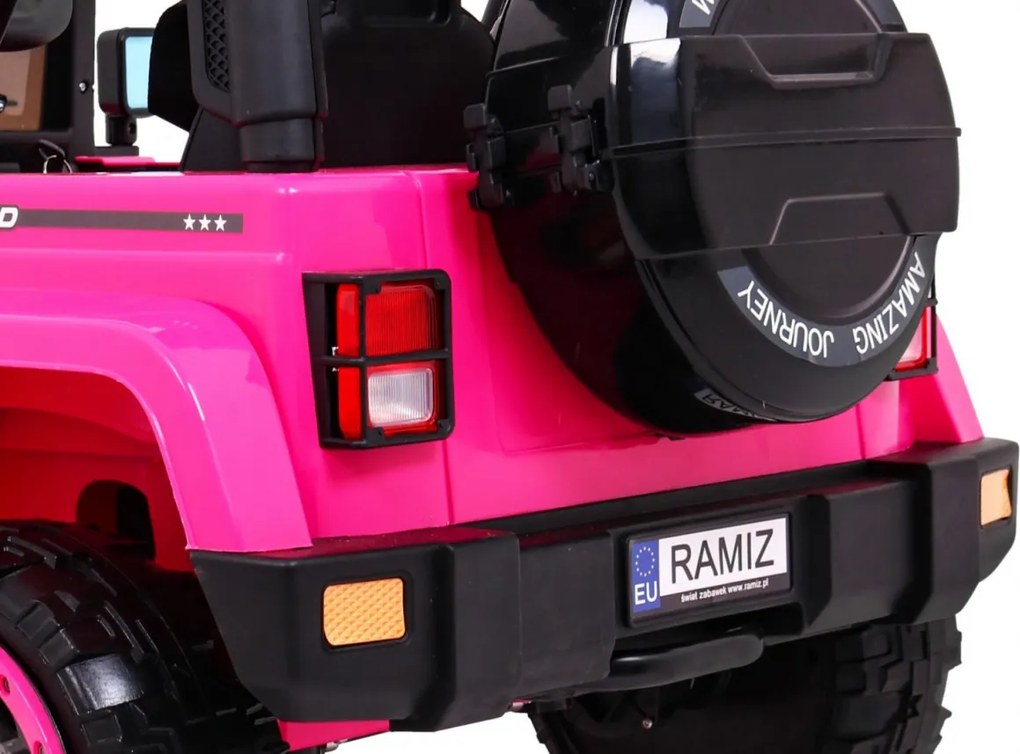 Ramiz Detské terénne auto Full Time 4WD ružové na diaľkové ovládanie + pohon 4x4 + LED audio + úložný priestor