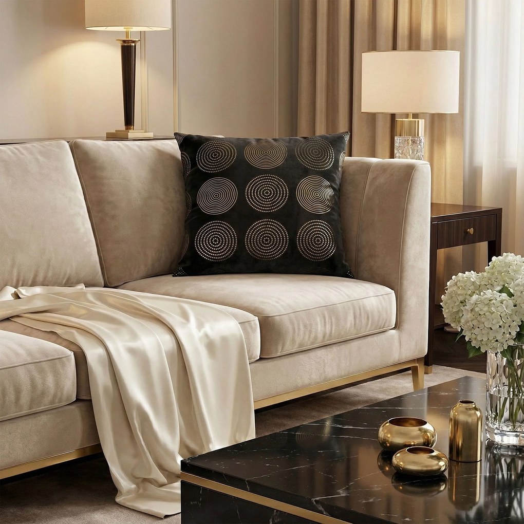 Tutumi Tutumi, obliečka na vankúš 45x45 cm, vzor BC08, čierna, NAZ-88010