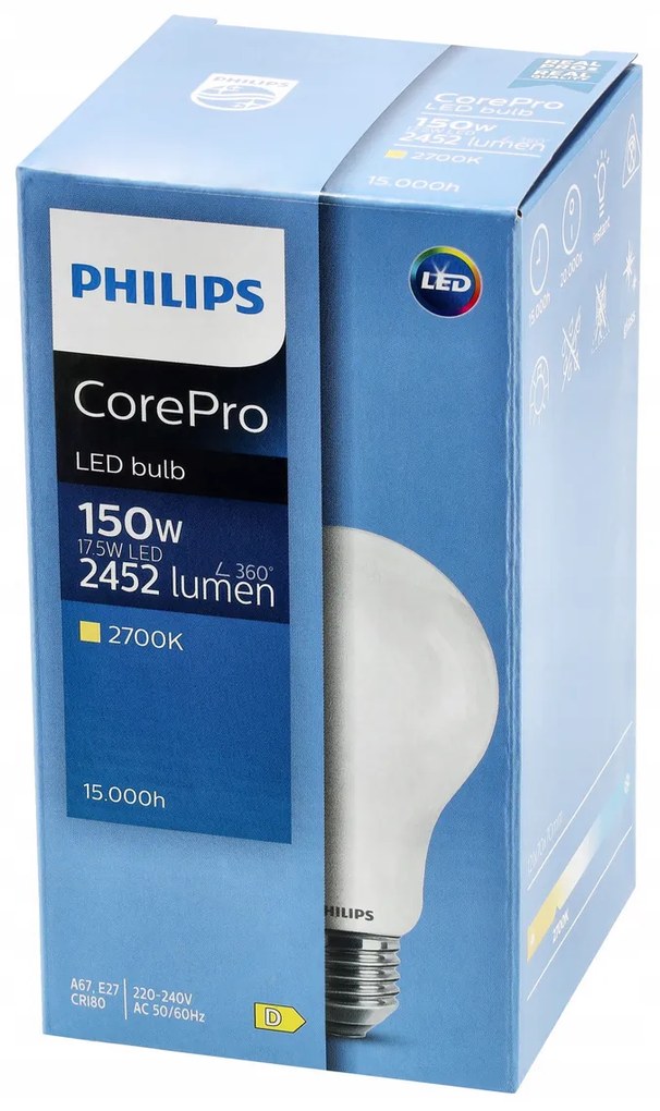 LED žiarovka Philips E27 - 17,5 W - 2452lm - 2700k Corepro Premium