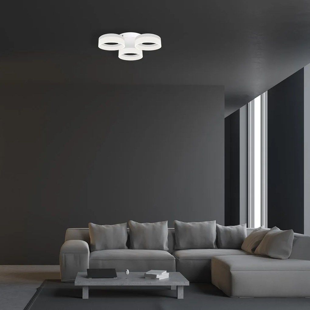 Stropné LED svietidlo Ring, 3x LED 36w, 4000k, w