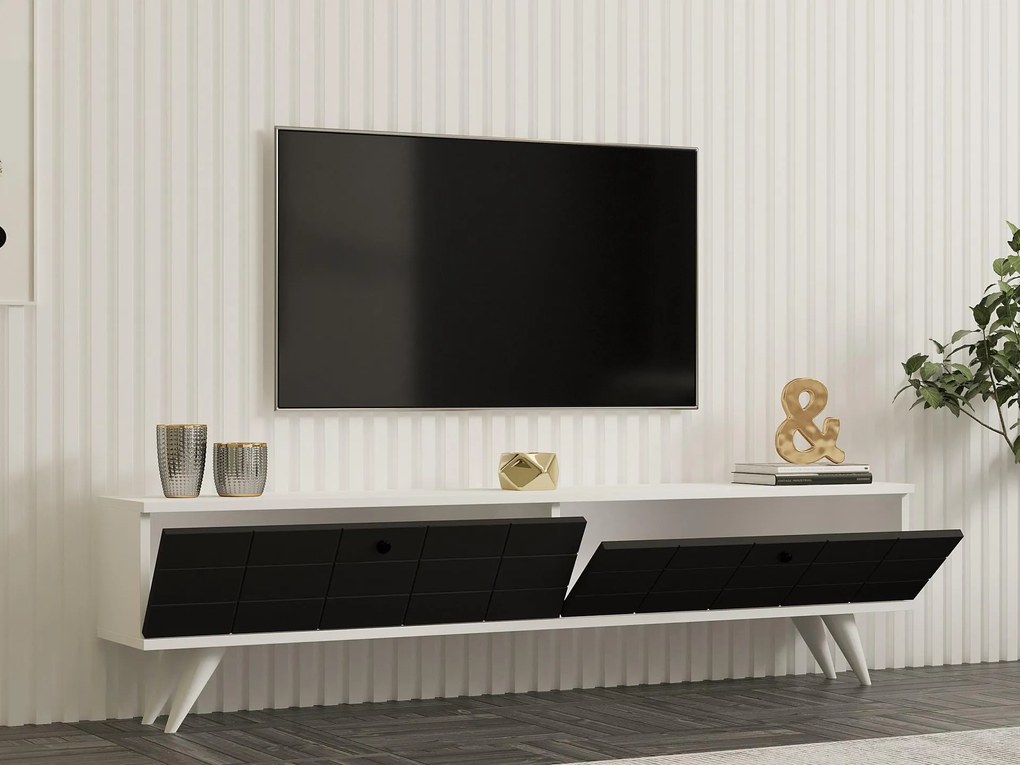 TV stolík/skrinka Butepe (antracit + biela) . Akcia -30%. Vlastná spoľahlivá doprava až k Vám domov. 1095159