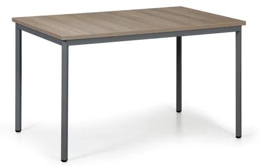 Jedálenský stôl TRIVIA, tmavo sivá konštrukcia, 1200 x 800 mm, dub prírodný