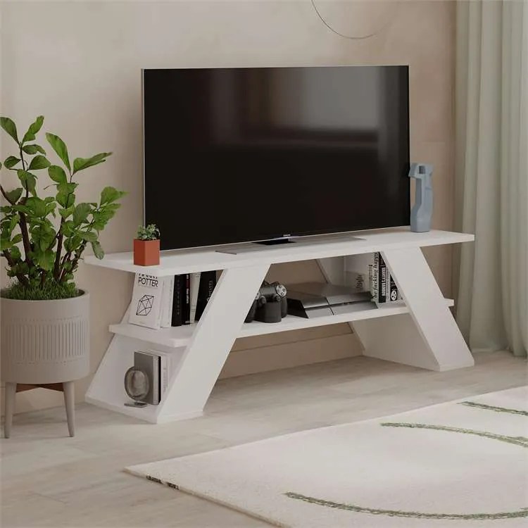 TV stolík Houseland Farfalla 120 cm biely
