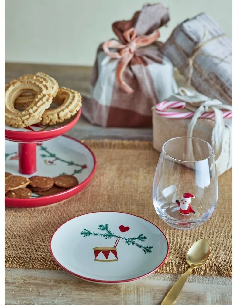 Krémové dezertné taniere s vianočným motívom z kameniny v súprave 2 ks ø 16 cm Yule – Bloomingville