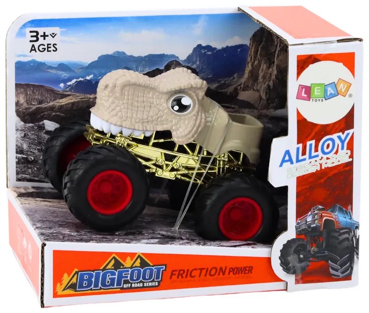 LEAN TOYS Terénne auto Dinosaurus – béžová