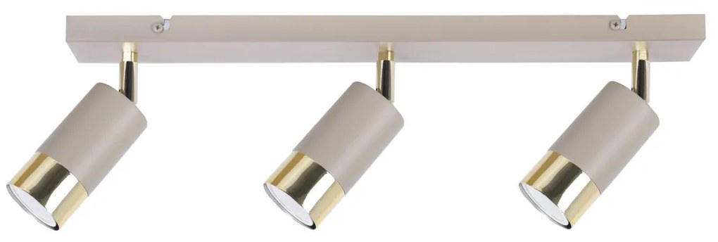 Bodové svietidlo Hugo, 3x béžové/zlaté kovové tienidlo, (možnosť polohovania)