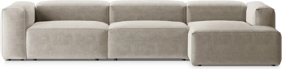 Béžová rohová pohovka (pravý roh/s leňoškou) Bergamo – Cosmopolitan Design