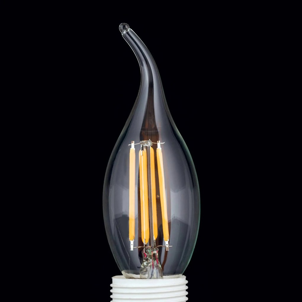 LED sviečka E14 4,5 W filament náraz vetra stmieva