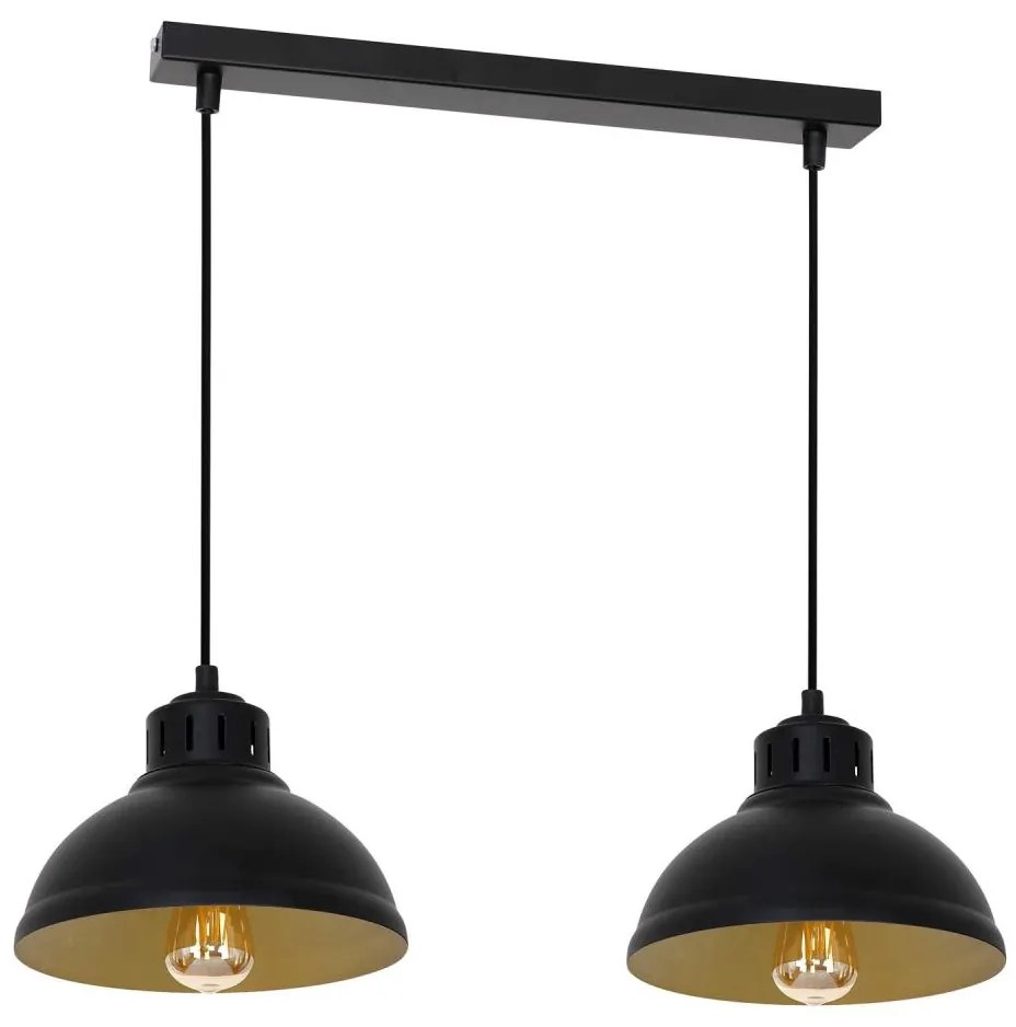 Luminex Luster na lanku SVEN 2xE27/15W/230V čierna/zlatá 9143