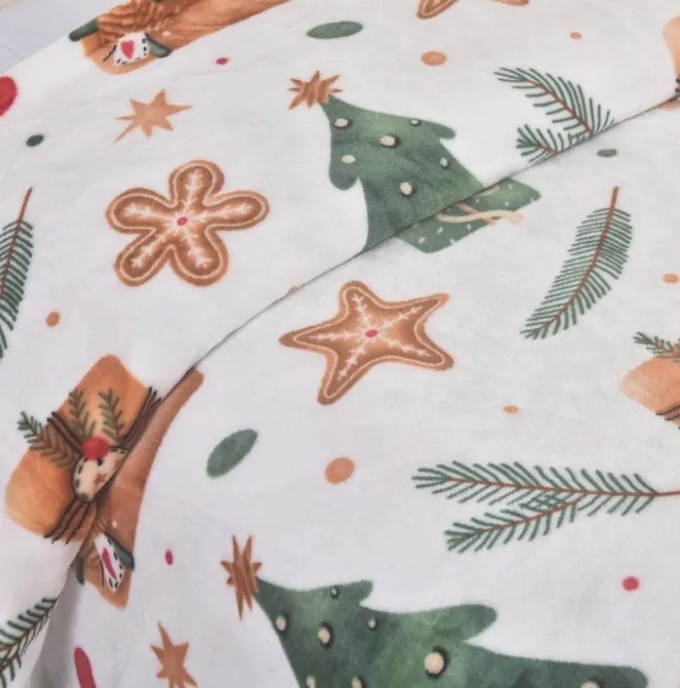 Mikroplyšové obliečky vianočné Christmas 200x140cm+90x70cm TiaHome