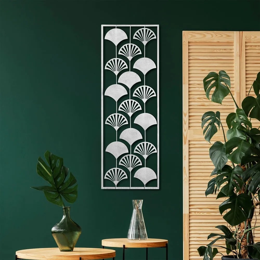 Kovová nástenná dekorácia 32x90 cm Gingko – Wallity