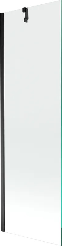 Mexen Next, vaňová zástena 1-krídlová 60 x 150 cm, fixné krídlo, 6 mm číre sklo, čierny profil, 895-060-000-00-00-70