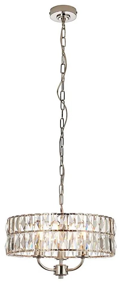 Endon 104466 - Luster na reťazi CLIFTON 3xE14/6W/230V lesklý chróm/číra