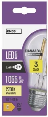 EMOS LED žiarovka FLM A60, 8,5W