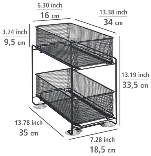 WENKO 69768800 - Držiak na zásuvku GIOMA 35x33,5 cm čierny