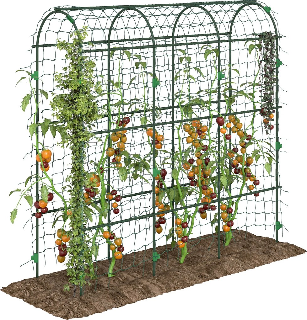 Outsunny Kovový Trellis Oblúk Bez Hrdze Podpora Rastlín pre Popínavé Rastliny Delenie 43 x 182 x 183 cm Záhradný Trellis Podpora Rastlín pre Paradajky