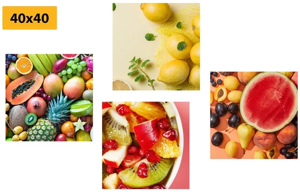 Set obrazov exotické ovocie