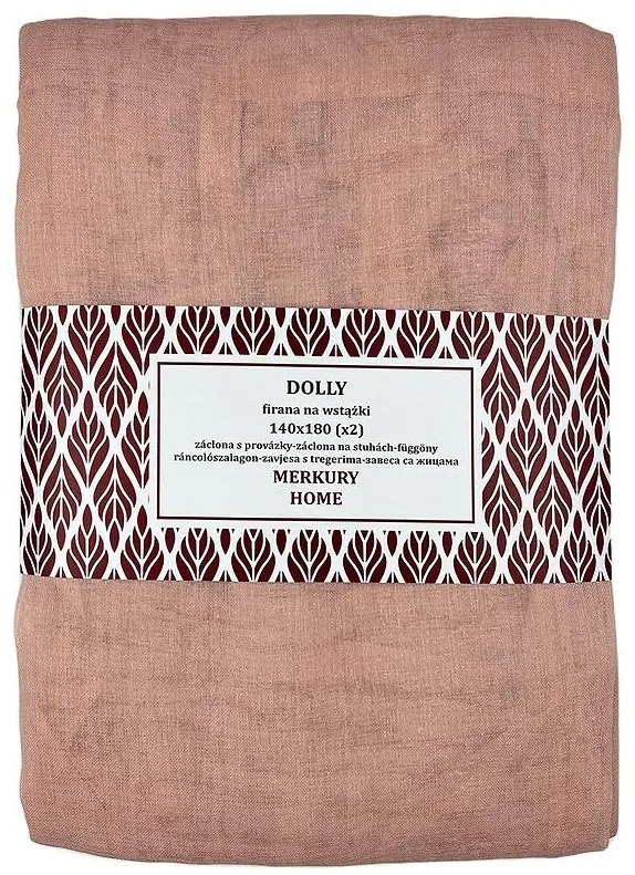 Záclona na stuhách Dolly polyester svetloružová 140x180 (x2) Merkury Home