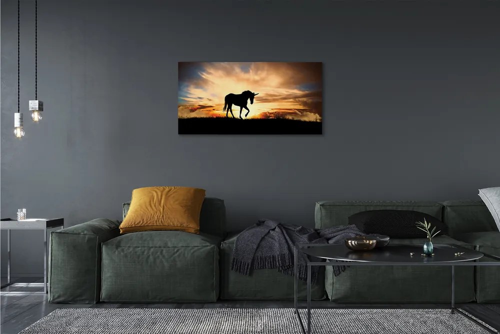 Obraz na plátne Unicorn sunset 120x60 cm