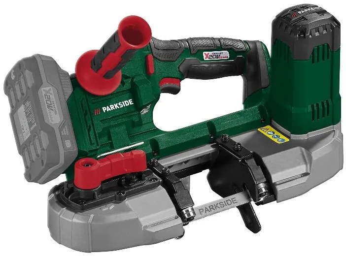 Parkside® Aku pásová píla 20 V Pmba 20-Li A1+ Akumulátor 20 V 2 Ah PAP 20 B1 + Nabíjačka 20 V 2,4 A (800011858)