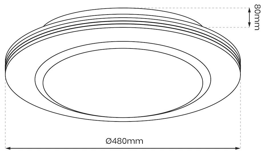 Stropné LED svietidlo Kelly, 1x LED 48w, 3000-6000k, b/s, s ovládačom