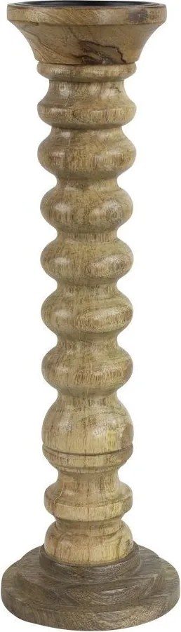 Drevený svietnik Manu z mangového dreva L - 12,5 * 12,5 * 40cm