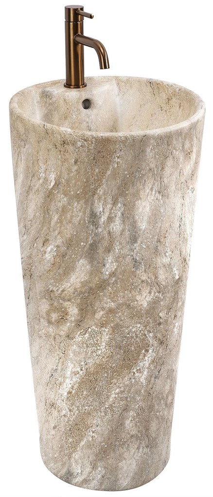 Rea Blanka Savana Matt, voľne stojace umývadlo 40x40x85 cm, imitácia kameňa, REA-U3615