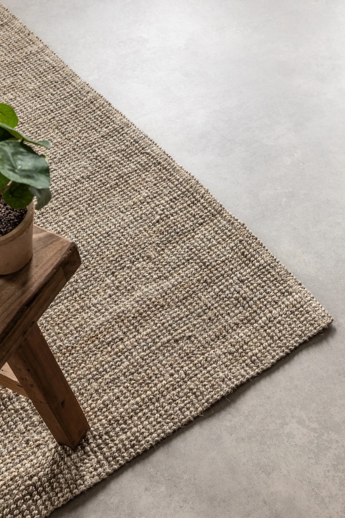 Hanse Home, Koberec behúň Bouclé Jute 105975 Grey Brown, 80x200, hnedá, chodba / predsieň