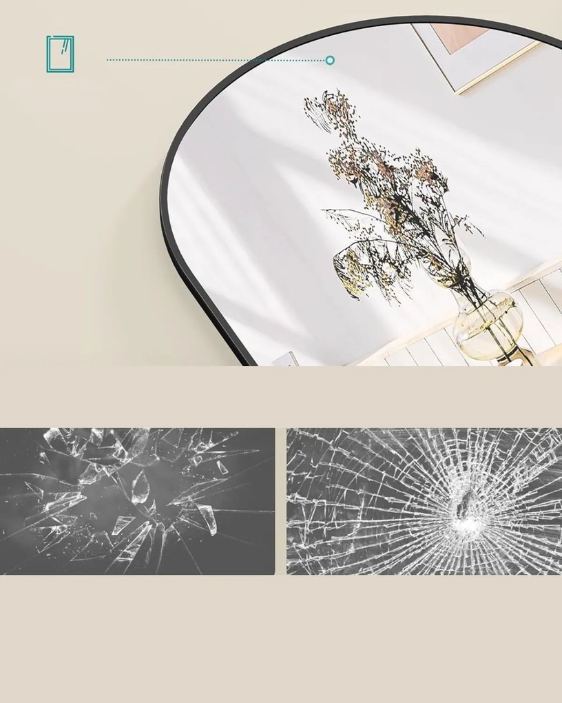 Volně stojící zrcadlo Bleer 160 cm černé