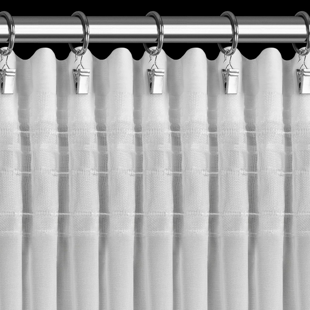 ZÁCLONA NA PÁSKE EVA MINGE ROSES8 400X160 CM BIELA