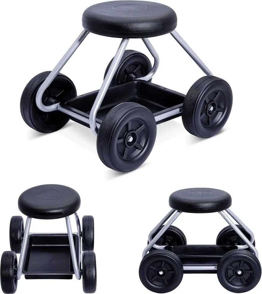 Čierna/sivá záhradná stolička Secura – Maximex