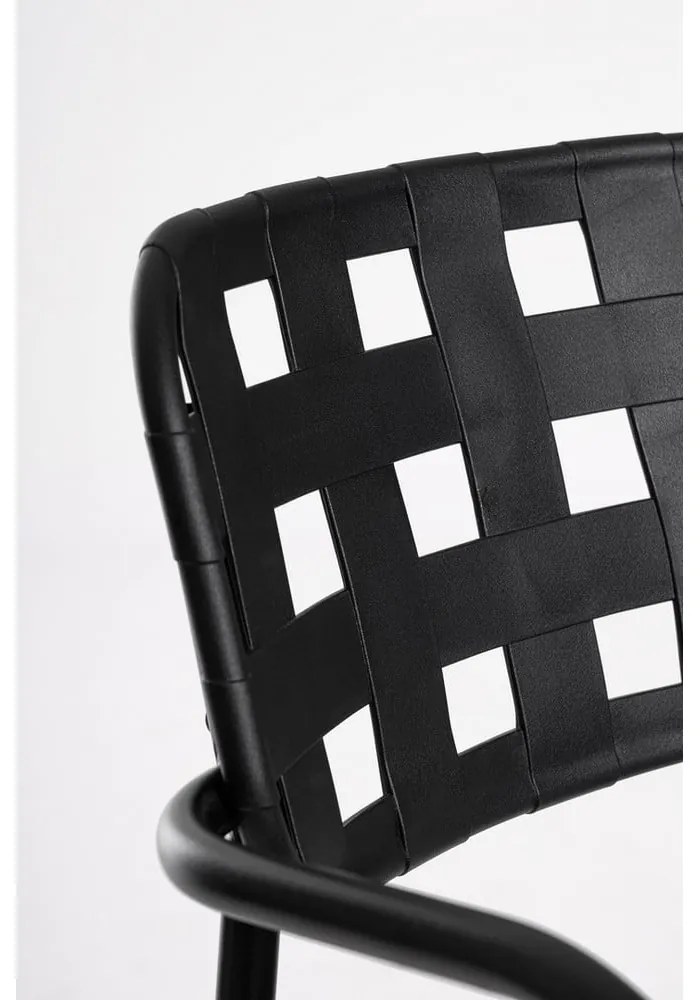 Čierne kovové záhradné stoličky v súprave 4 ks Clover – Bizzotto