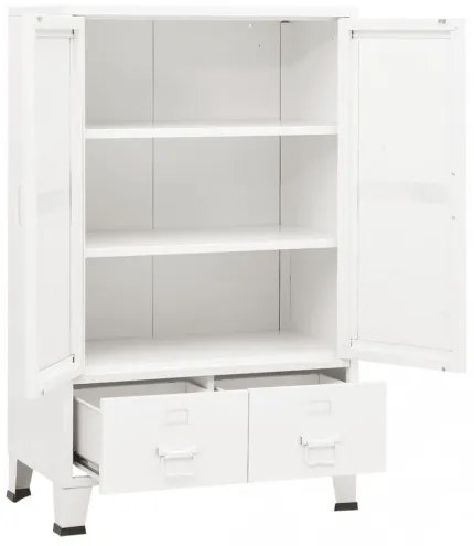 vidaXL Industriálna skladovacia skrinka biela 70x40x115 cm kovová-