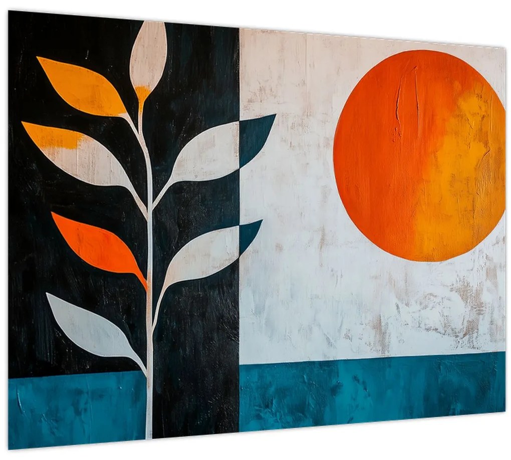 Obraz - Abstrakcia rastliny a slnka (70x50 cm)