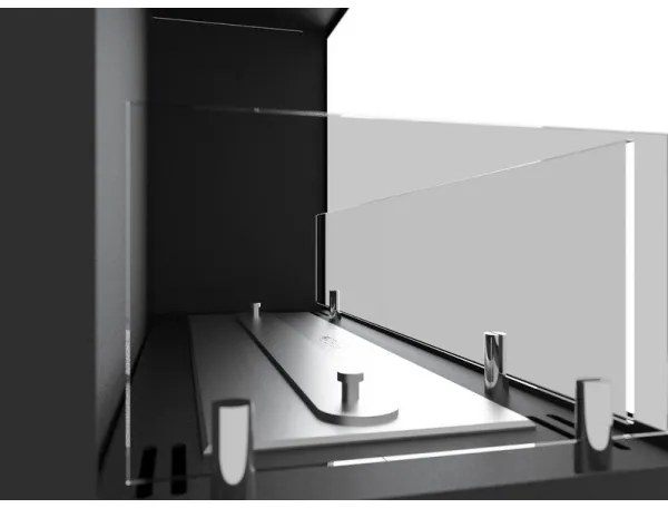 InFire - Rohový BIO krb 45x90 cm 3kW čierna