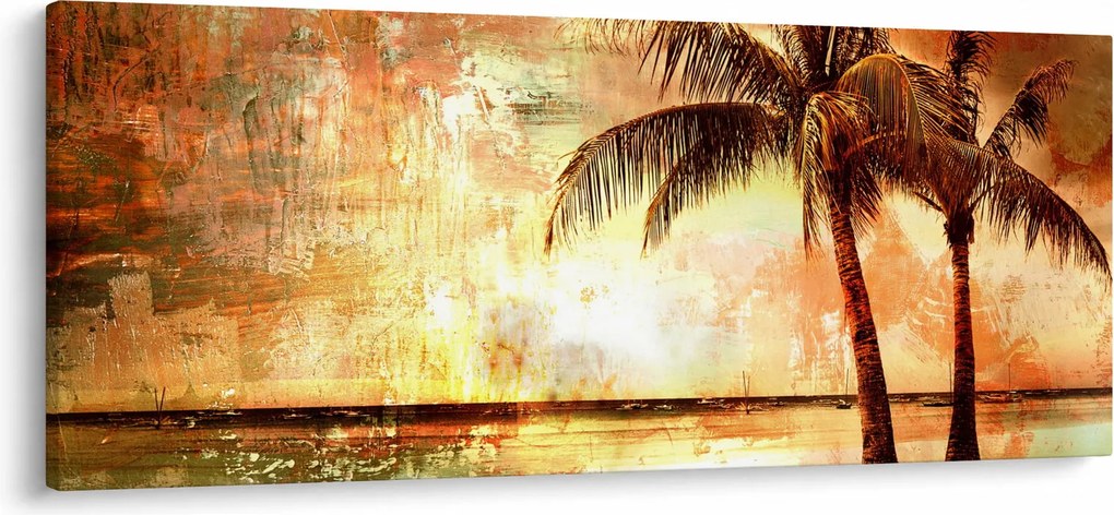 Obraz - Palmy na pláži (120x50 cm)