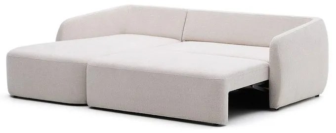Krémová ženilková rozkladacia rohová pohovka (ľavý roh/s leňoškou) Laira – Kave Home