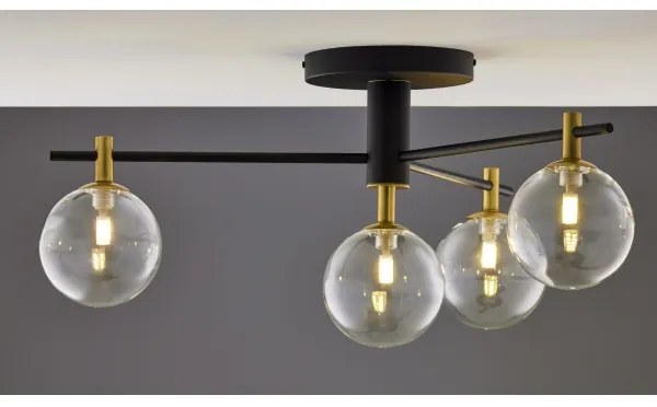 Jupiter 2034 - Prisadený luster FIGARO 4xG9/10W/230V čierna/zlatá/béžová/číra