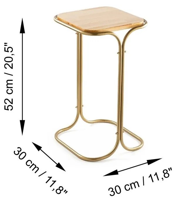 Odkladací stolík Sam Gold and Natural