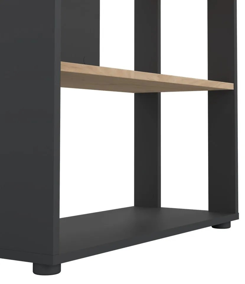 Knižnica v dekore duba v antracitovo-prírodnej farbe 80x205 cm Sign – Tvilum