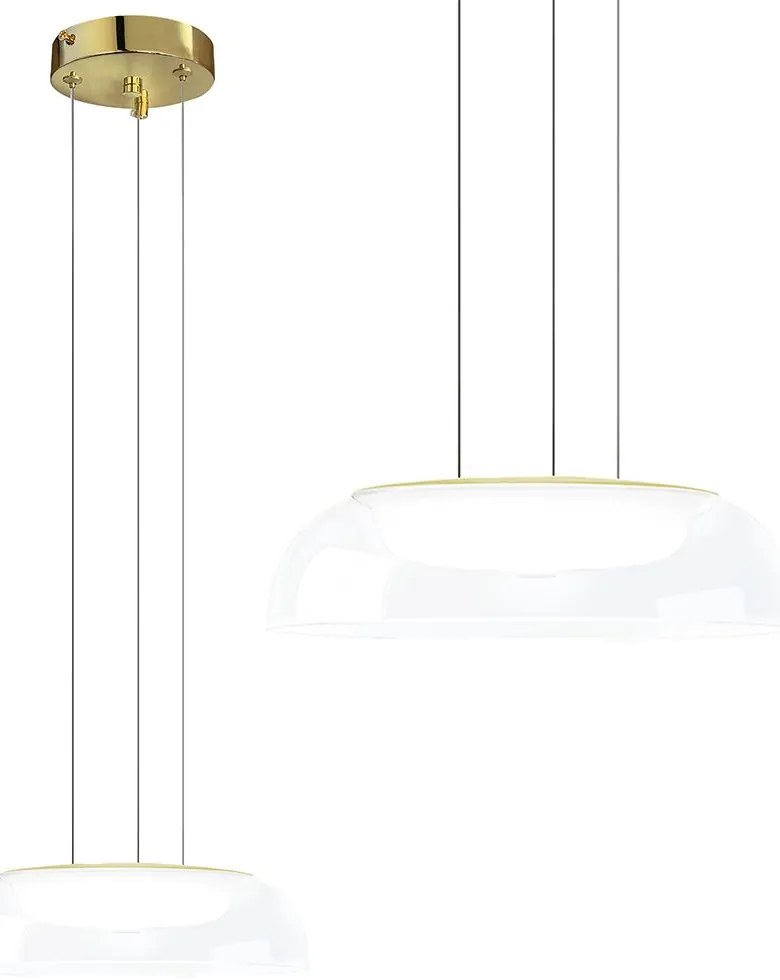 Toolight Toolight, LED závesné svietidlo 28x28cm, 12W, 4000K, APP1691-1PC, zlatá lesklá, OSW-04334