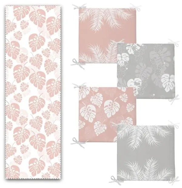 Súprava sedákov a behúňa 5 ks Tropical Leaves – Mila Home