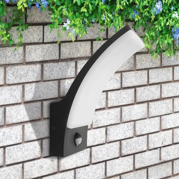 LED Vonkajšie nástenné svietidlo so senzorom AMY LED/12W/230V IP44 čierna