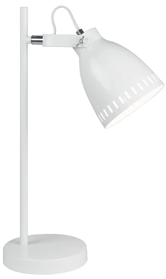 Kondela Stolná lampa, biela/kov, AIDEN TYP 1