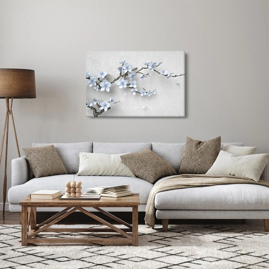 Obraz modrých kvetov (90x60 cm)