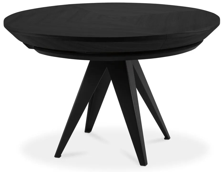 Okrúhly rozkladací jedálenský stôl s prídavnou doskou s čiernou doskou ø 120 cm Magnus – Windsor &amp; Co Sofas