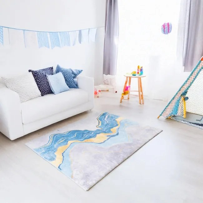 Protišmykový koberec NOVO mramor / zlatý